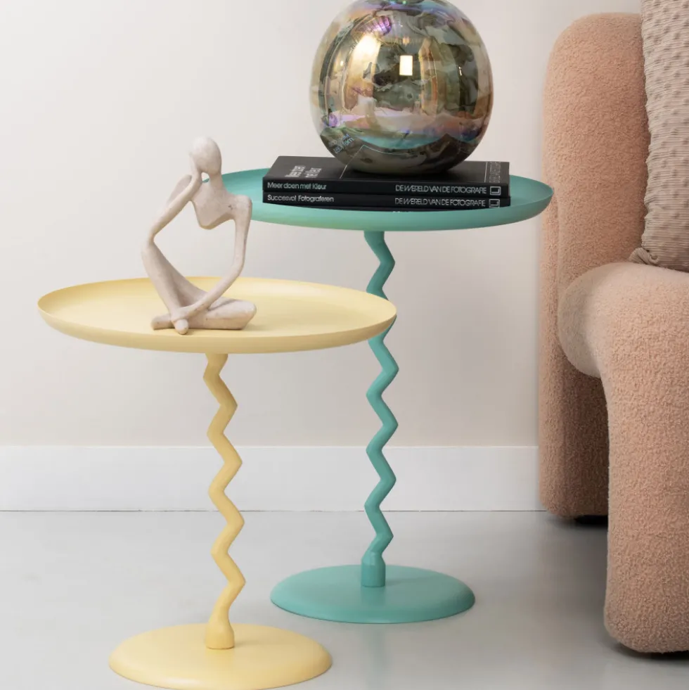 ZIGZAG Table d'appoint ronde en métal ø44cm