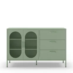 ZIO Buffet 2 portes 3 tiroirs en métal L140cm