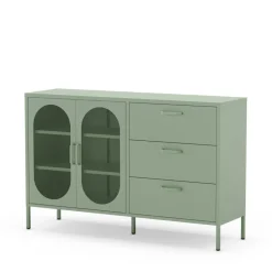 ZIO Buffet 2 portes 3 tiroirs en métal L140cm