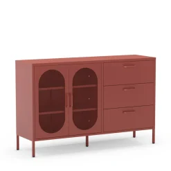 ZIO Buffet 2 portes 3 tiroirs en métal L140cm