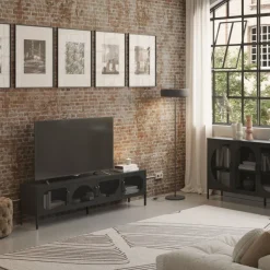 ZIO Meuble TV 4 portes en métal L180cm