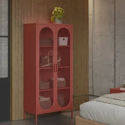 ZIO Vaisselier 2 portes en métal H170cm