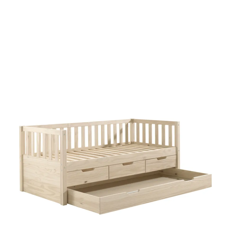 ZIP Lit enfant banquette 4 tiroirs en bois 90x200 cm
