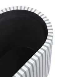 ZOÉ Banc ovale en tissu avec plateau et rangement L77cm