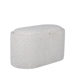 ZOÉ Banc ovale imprimé animal avec plateau et rangement L77cm