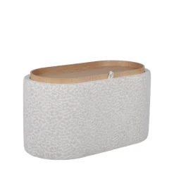 ZOÉ Banc ovale imprimé animal avec plateau et rangement L77cm