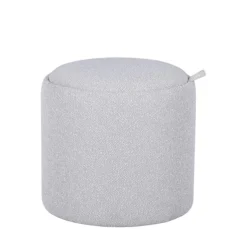 ZOÉ Pouf rond en tissu avec plateau et rangement ø40cm