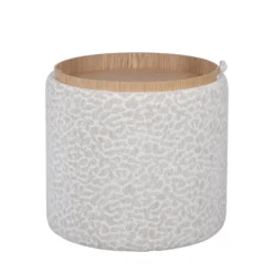 ZOÉ Pouf rond imprimé animal avec plateau et rangement ø40cm