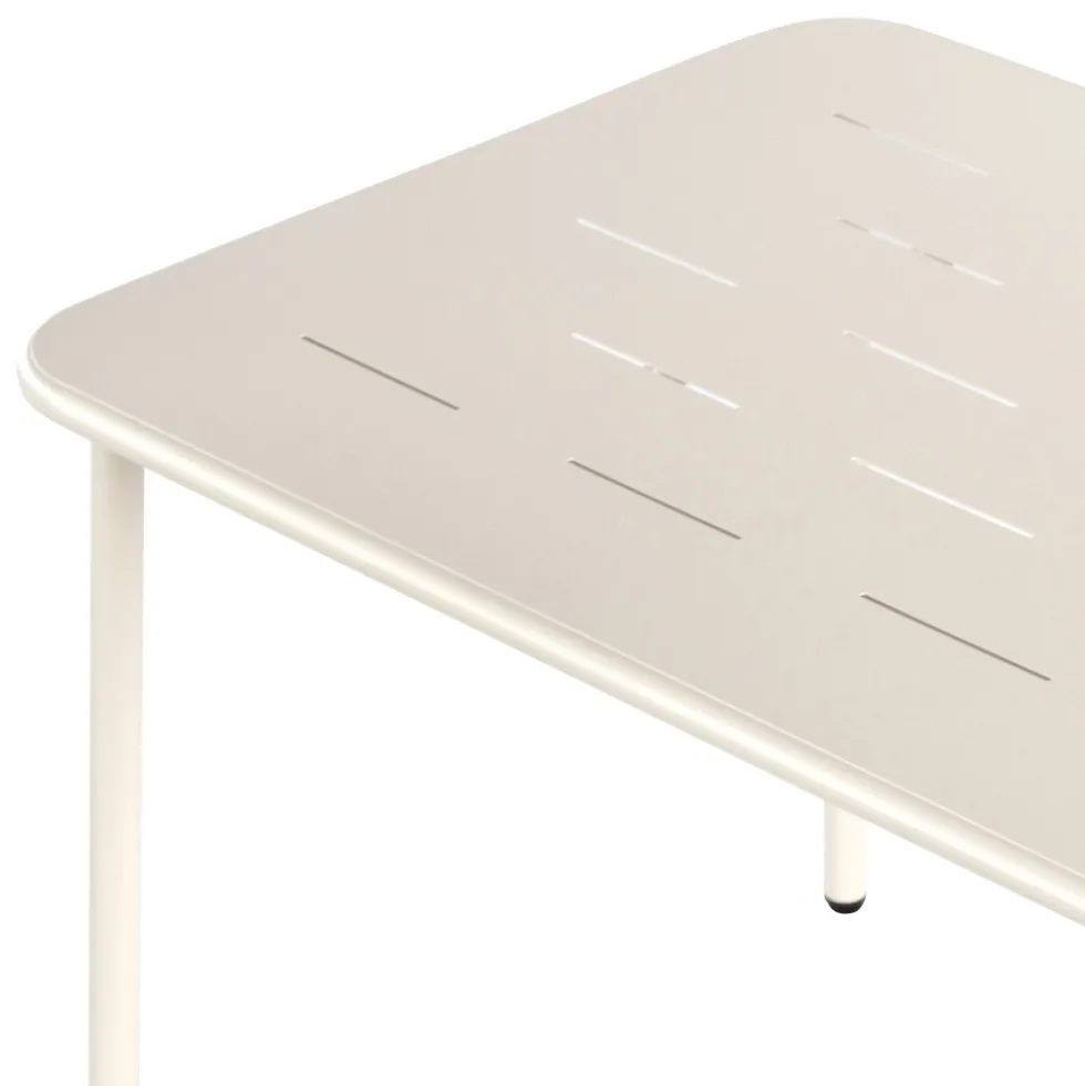 ZYRA Table à manger de jardin 4 personnes en métal