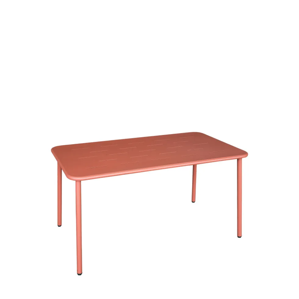 ZYRA Table à manger de jardin 4 personnes en métal